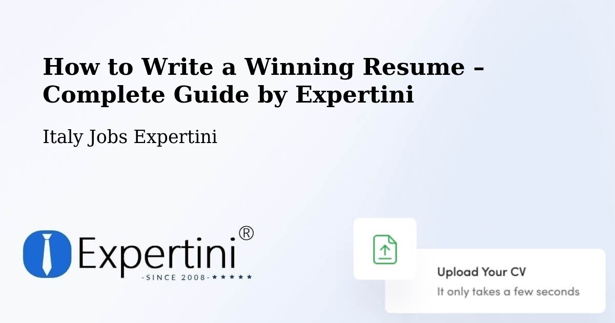 Resume Writing Guide for Job Seekers – Bianzone - Bianzone, Italy Jobs Expertini